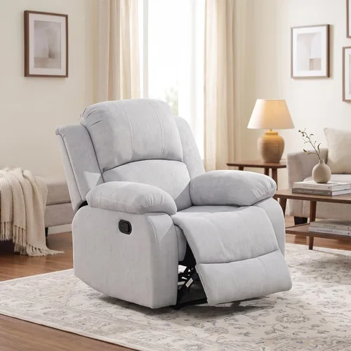 Vista 18 de Juego de sofá reclinable de 2 piezas, sofá reclinable de tela y sofá biplaza para sala de estar, sofá reclinable azul para sala de estar, oficina