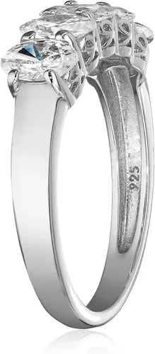 Vista 2 de Tienda Collection Platinum or Gold Plated Sterling Silver Fancy Cut 5-Stone Ring made with Infinite Elements Zirconia