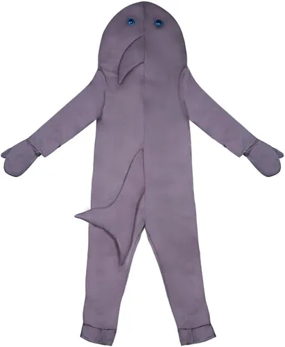 Vista 5 de EraSpooky Disfraz con capucha de tiburón para niños, disfraz de animales lindos para Halloween