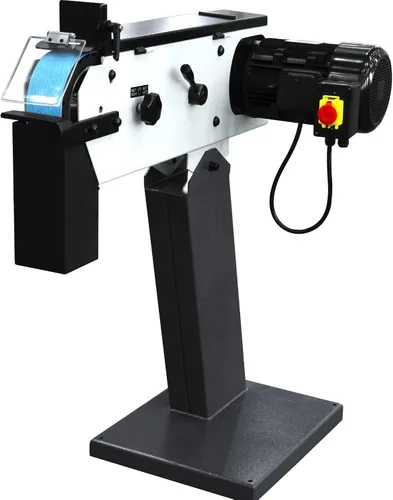 Vista 2 de KAKA INDUSTRIAL Amoladora de banda de 3 pulgadas x 79 pulgadas Motor 4HP 220V, cabeza ajustable, base de hierro fundido Amoladora de banda
