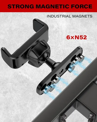 Vista 7 de APPS2Car [Paquete de 2] Soporte magnético para teléfono de gimnasio, ajustable en 360°, compatible con teléfonos inteligentes de 4.7 a 6.5 pulgadas