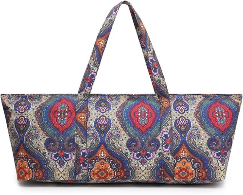 Vista 4 de Bolsa grande para esterilla de yoga para mujeres y hombres, bolsa de gimnasio para viajes, pilates, oficina, playa, entrenamiento, con correa
