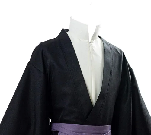 Vista 3 de Costribe Anime Cosplay traje conjunto completo falda púrpura con peluca cara pegatinas ajustable gorra
