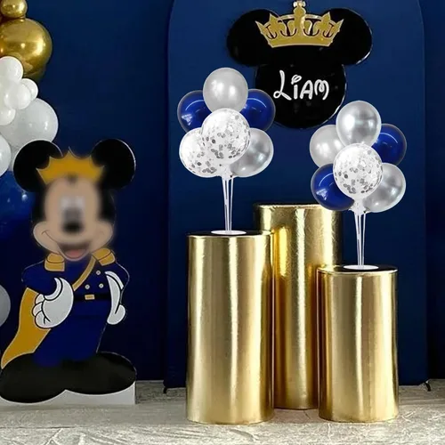 Vista 6 de TONIFUL Juego de 6 centros de mesa de globos de color azul marino y plateado para mesa, kit de arco de globos para decoraciones de graduación 2026