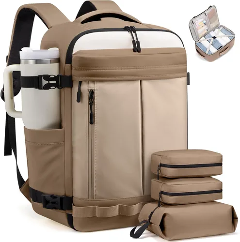 Vista 23 de LOVEVOOK - Mochila de viaje para mujer y hombre, aprobada como equipaje de mano, bolsa de artículos personales TSA, accesorios esenciales