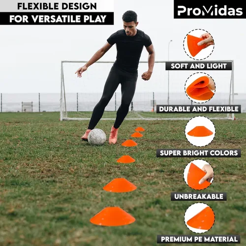 Vista 3 de Disc Soccer Cones for Training Kids - 25/50/100/200 Small Plastic Cones for Sports Training - Flexible Conos for Soccer Practice Equipment