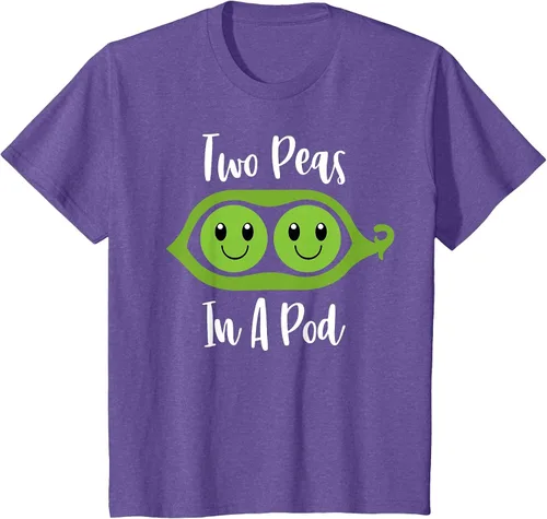 Vista 36 de Two Peas in A Pod Couples Matching Best Friend Cute Veg T-Shirt Baby Blue