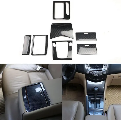 Vista 4 de para 2003 2004 2005 2006 2007 Honda Accord Panel de Cambio de Marchas de Consola Interior con Caja de Almacenamiento, Tapa de Cubierta de Fibra