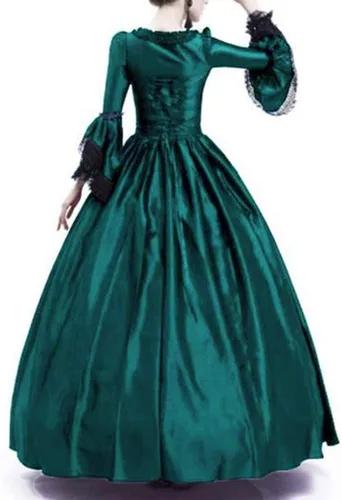 Vista 3 de SHOPESSA Vestido vintage para mujer, vestido de baile de los años 1800, vestido de manga acampanada, vestido de Lolita rococó de los años 70