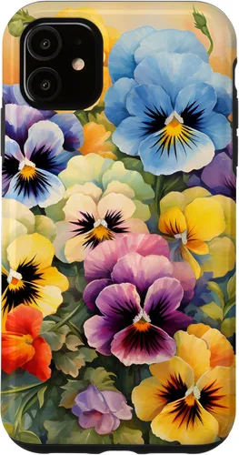 Vista 8 de Southern Boho Chic Happy Pansy Floral Garden Bouquet Case for iPhone 17