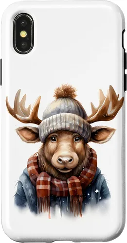 Vista 5 de Cute Moose with Winter Hat & Scarf Case for iPhone 17