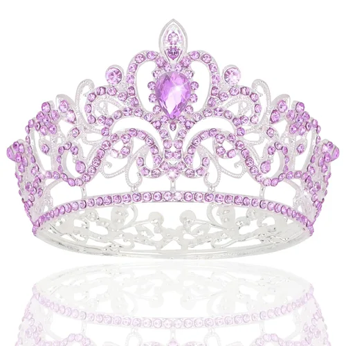 Vista 12 de CIEHER Corona pequeña negra para niñas, tiara de princesa, decoración de pastel de cumpleaños