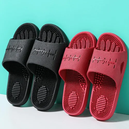 Vista 3 de Promociona la circulación sanguínea, cómodas pantuflas de masaje, pantuflas antideslizantes de fondo grueso, color negro, 40-41, sandalias
