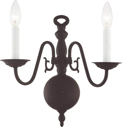 Vista 11 de Livex Lighting 5002-01 Williamsburg - Aplique de pared de latón antiguo con 2 luces