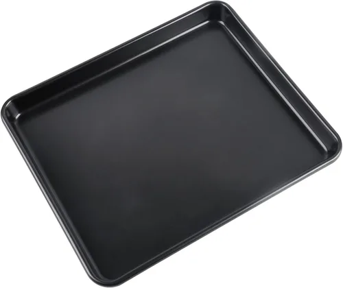 Vista 3 de Juego de 2 bandejas antiadherentes para hornear y bandejas de galletas de 12.7 pulgadas para horno, sin PFOA (negro)