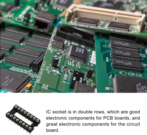 Vista 3 de Adaptador de enchufe de chip IC DIP para soldadura [para placa de circuito PCB] - Paso de 0.100 in, 16 pines redondos, 10 piezas