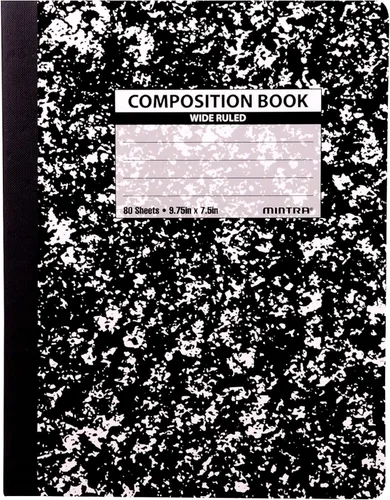 Vista 4 de Mintra Office Libros de composición – Tapa flexible resistente (1 paquete, mármol negro Comp – rayado universitario)