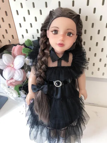 Vista 3 de Ropa de muñeca de 18 pulgadas Vestido de fiesta negro con accesorios de disfraz para muñecas de 18 pulgadas (muñeca NO incluida)
