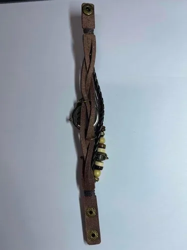 Vista 10 de Avaner Reloj de pulsera de cuero vintage hecho a mano con diseño de hoja de árbol para mujer