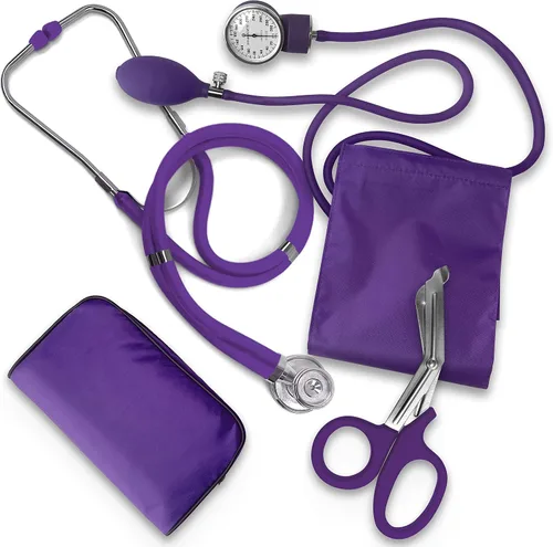 Vista 12 de ASA TECHMED Paquete de inicio para enfermeras y EMT Estetoscopio, monitor de presión arterial y tijeras de trauma de 19.1 cm EMT Regalo ideal