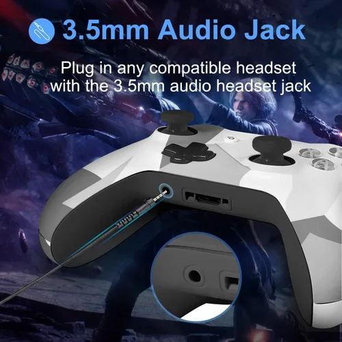 Vista 3 de JORREP Xbox Controller inalámbrico para Xbox One, Xbox One SX, Xbox Series XS, PC Windows, Xbox Wireless Gamepads con conector de auriculares