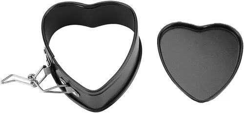 Vista 9 de Milltrip - Molde para tartas de corazón de 4 pulgadas, con parte inferior extraíble en forma de corazón Antiadherente, parte inferior extraíble