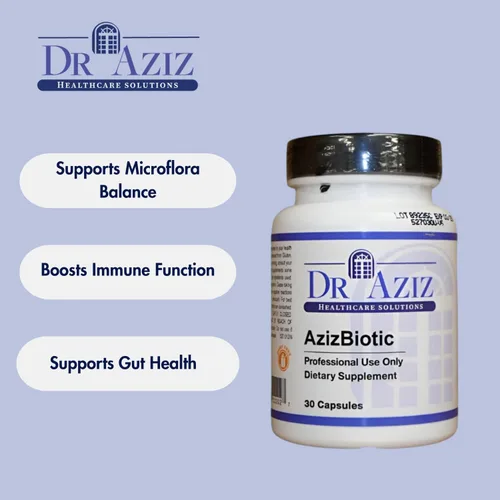 Vista 2 de AzizBiotic - Suplemento probiótico para la salud intestinal - Apoya el equilibrio de la microflora - Fórmula probiótica con 7 cepas y tecnología