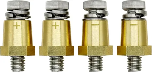 Vista 12 de Ampper Postes de carga de terminal de batería de poste lateral de latón macho de 3/8"-16 roscas, poste lateral estándar adaptador de poste
