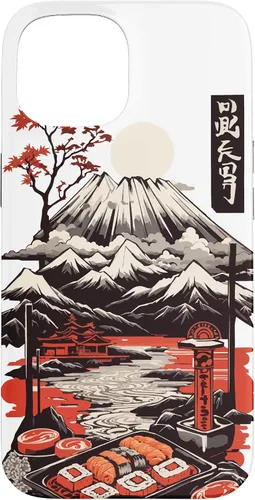 Vista 6 de Aesthetic Sushi Design Vintage Colour Woodcut Ukiyo-E Style Case for iPhone 16