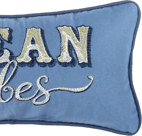 Vista 3 de C&F Home Ocean Vibes - Almohada bordada de 6 x 12 pulgadas, color azul
