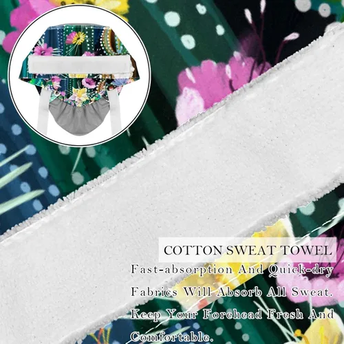 Vista 2 de 2 gorras de trabajo con botón de girasoles florecientes, vintage, ajustable, para cola de caballo, sombreros para mujer