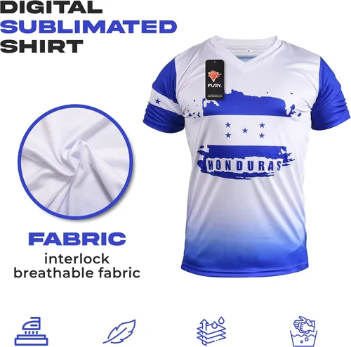 Vista 5 de Fury Camiseta de futbol de Honduras - Camiseta de fútbol Honduras - Camiseta de fútbol de Honduras HombresHombreMujerUnisex