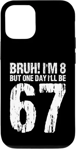 Vista 28 de Bruh I'm 8 But One-Day I'll Be 67 Retro 8th Birthday Kids Case for iPhone 17
