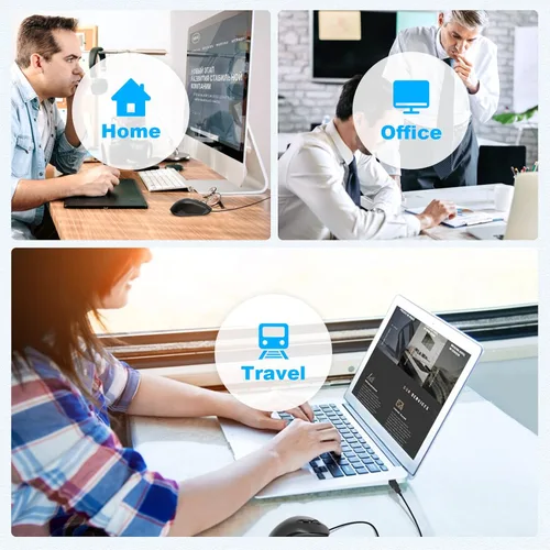 Vista 7 de TECKNET Ratón con Cable, Ratones de Computadora con Cable USB, 3600DPI 4 Niveles Ajustables, Ratón Ergonómico de 6 Botones para Laptop PC Desktop