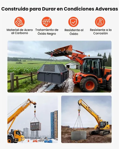 Vista 5 de VEVOR Eslinga de cadena, cadenas de elevación de 1/4 pulgadas x 5 pies con ganchos de agarre de 4 brazos, eslinga de elevación de acero de aleación
