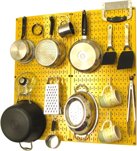 Vista 18 de Wall Control Organizador de Tablero Perforado de Cocina Estante de Almacenamiento de Ollas y Sartenes Kit de Organización con Tablero Perforado