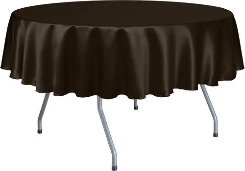 Vista 9 de Ultimate Textile Herringbone - Fandango 84-Inch Round Tablecloth, Black