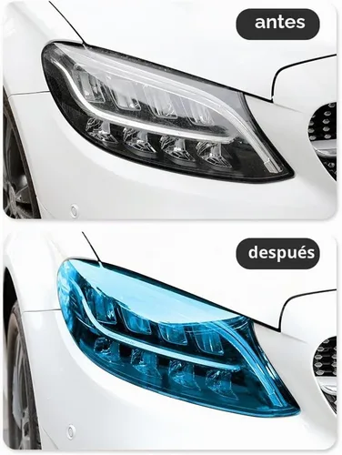 Vista 5 de Película de tinte de luz de automóvil de 12 x 48 pulgadas, protector de vinilo cortable y elástico, calcomanías autoadhesivas que no dejan marcas