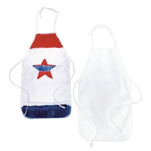Vista 7 de Colorations Delantales de lona en blanco para niños, delantales de lona blanca, juego de 12, cierre de velcro, sin lazos, decora tu propio delantal