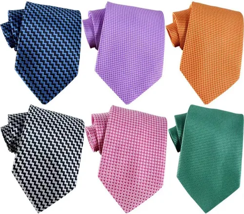 Vista 78 de WeiShang Lote de 6 corbatas clásicas de seda para hombre, corbatas tejidas jacquard