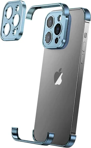 Vista 12 de Losin Funda compatible con iPhone 15 con protector de lente de cámara, metal de aluminio, sin marco, diseño sin bordes, delgada y ligera, a prueba