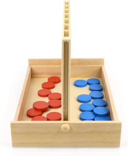Vista 8 de Juego de mesa de madera 4 en una fila, línea plegable para 4 juegos, juguete clásico de estrategia familiar, juego de conexión de madera para niños
