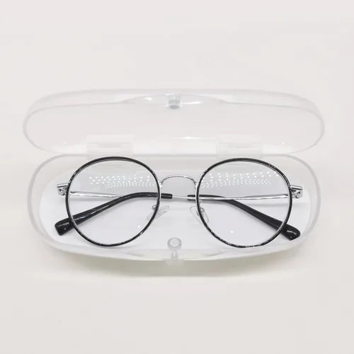 Vista 6 de 3 piezas de carcasa rígida para gafas translúcidas esmeriladas de plástico con cierre magnético