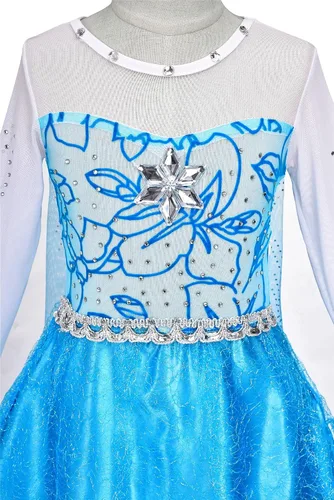 Vista 4 de Avady Princess Dress for Girls Long Sleeve Elsa Costume Kids Halloween Costumes Cosplay Outfit