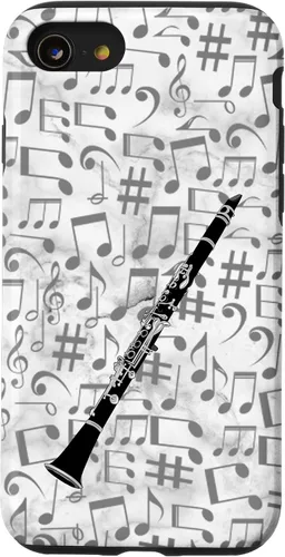 Vista 18 de Clarinet Phone Case - Music Notes - White Background Case for iPhone 17