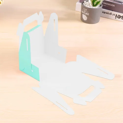 Vista 6 de Gable Treat - 30 cajas pequeñas de regalo, papel de estraza de cartón azul para regalo de fiesta, cajas de galletas de postre para cumpleaños, baby