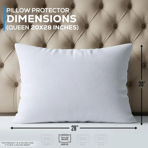 Vista 2 de Juego de 6 protectores de almohada impermeables de rizo suave
