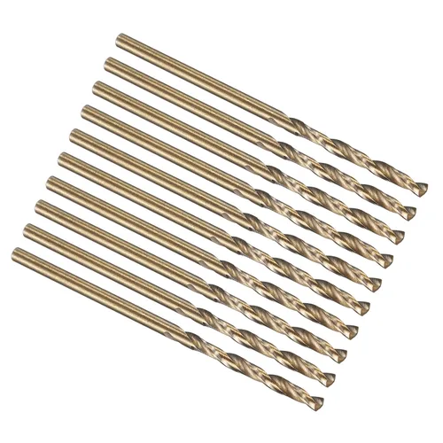 Vista 270 de PATIKIL Broca Jobber de 0.039 in, vástago recto M35 cobalto 5% acero de alta velocidad 135° acabado dorado para metal duro de acero inoxidable - 2