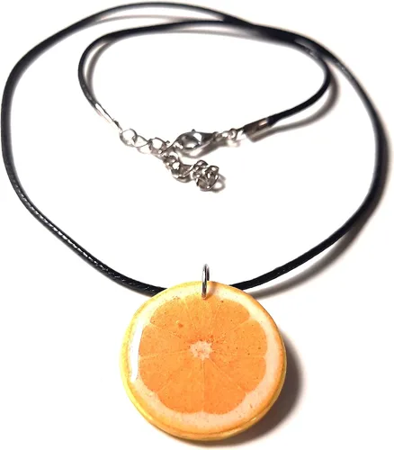 Vista 4 de Fruit Slice Pendant Handmade Citrus Grapefruit Orange Lemon Lime Pamelo Necklace Mini Food Girlfriend Outdoors Gift Bright Summer Necklace for Women