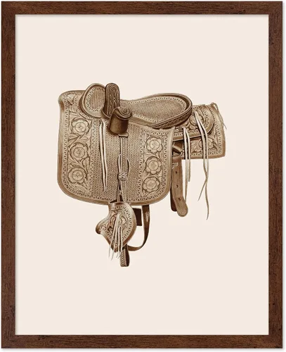 Vista 14 de Poster Master Póster vintage de cuero para silla de montar, estampado retro de vaquero, arte de silla de montar, diseño occidental, impresión